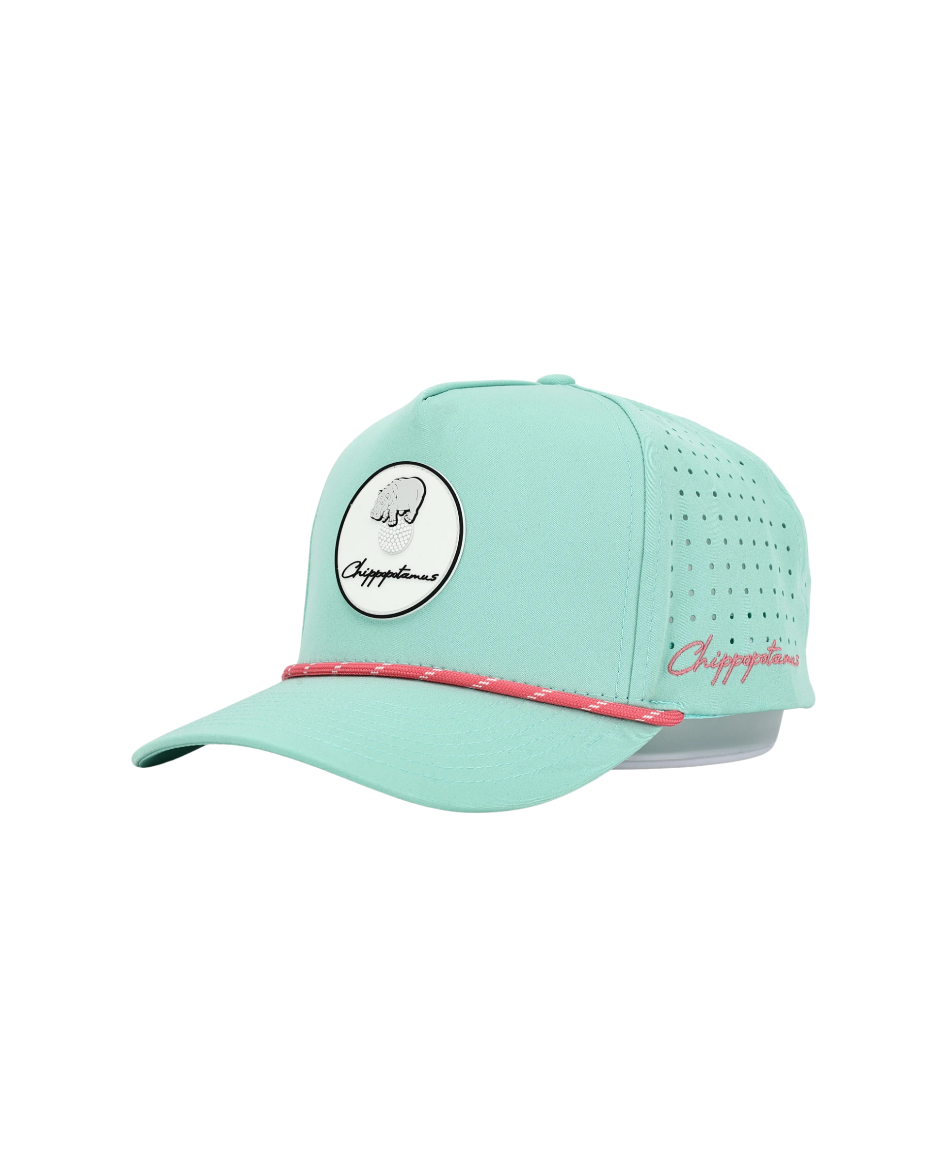 Mint Green Rope Hat - Chippopotamus Pink