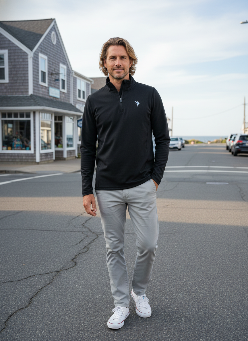 Montauk Quarter Zip Comodidad de Peso Medio