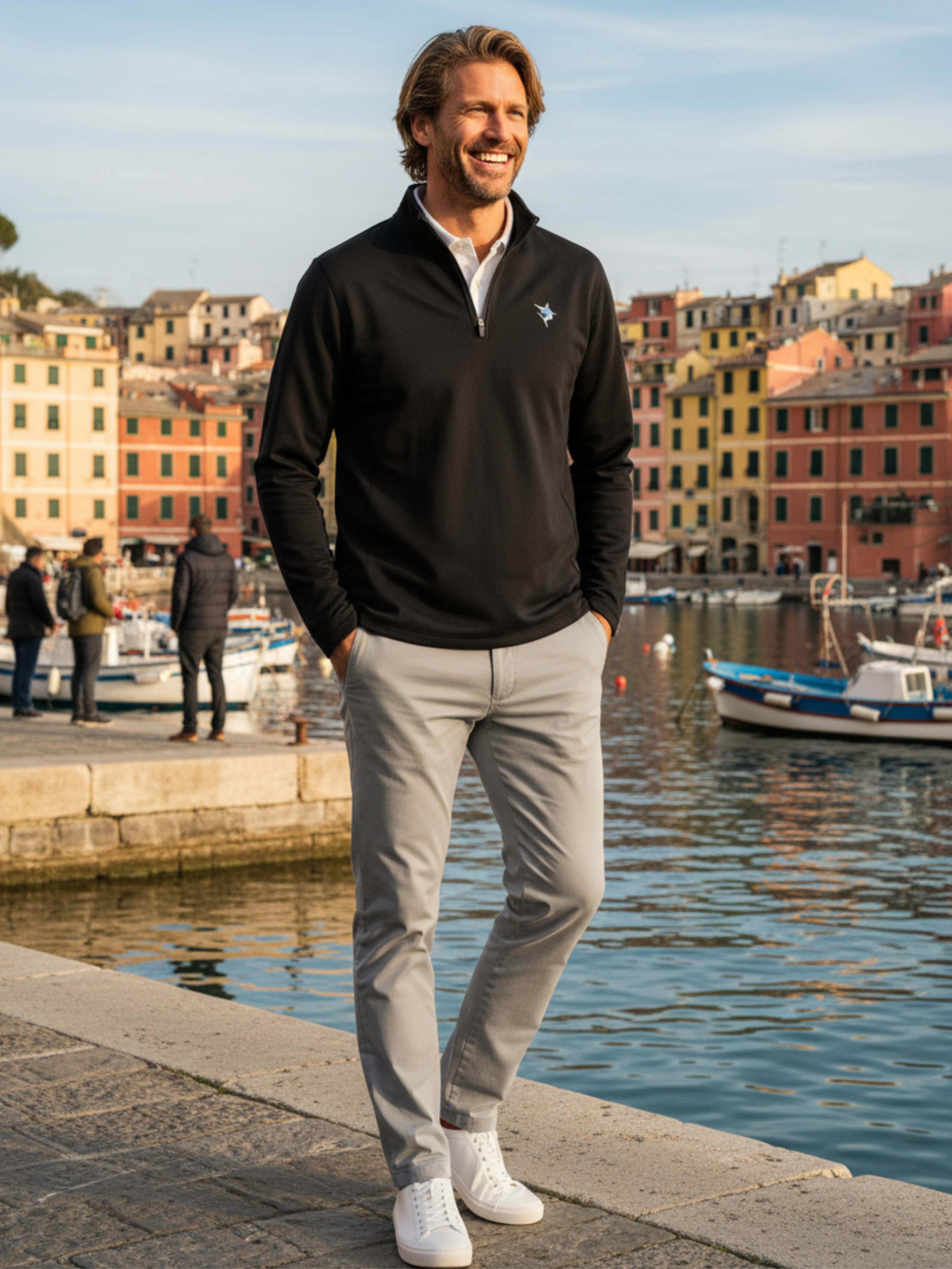 Montauk Quarter Zip Comodidad de Peso Medio