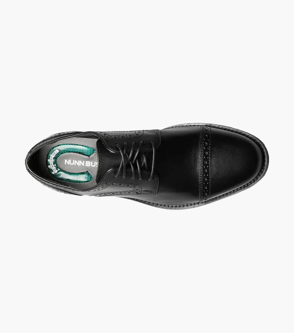 Nunn Bush 84526 001 Norcross Zapatos de vestir Oxford Cap Toe Negros para Hombres Talla Ancha 8