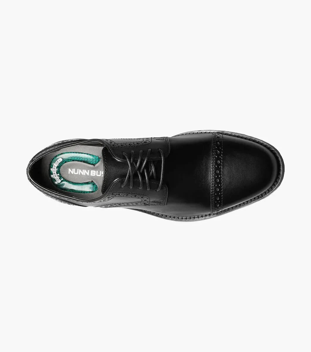 Nunn Bush 84526 001 Norcross Zapatos de vestir Oxford Cap Toe Negros para Hombres Talla Ancha 8