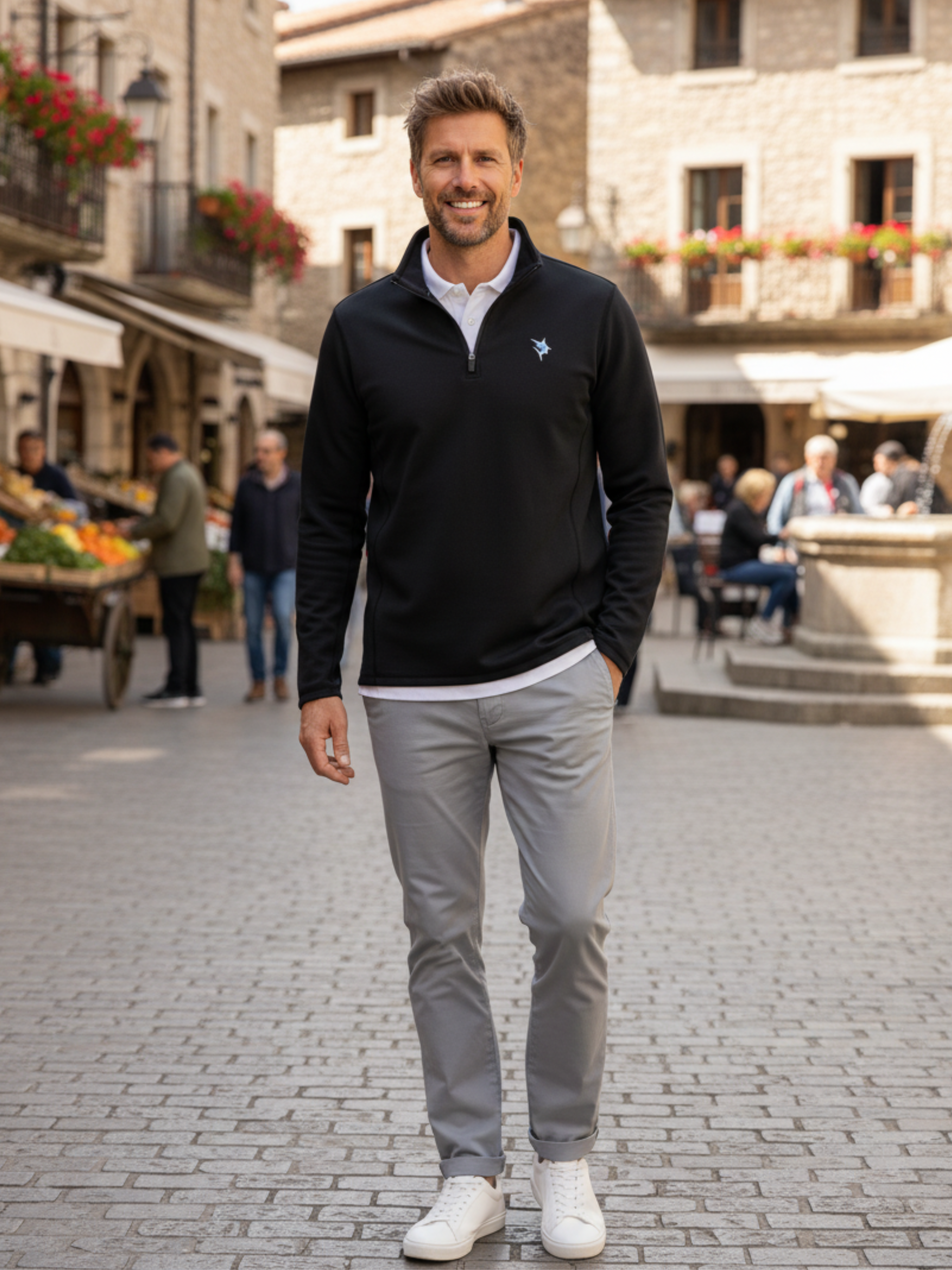 Montauk Quarter Zip Comodidad de Peso Medio