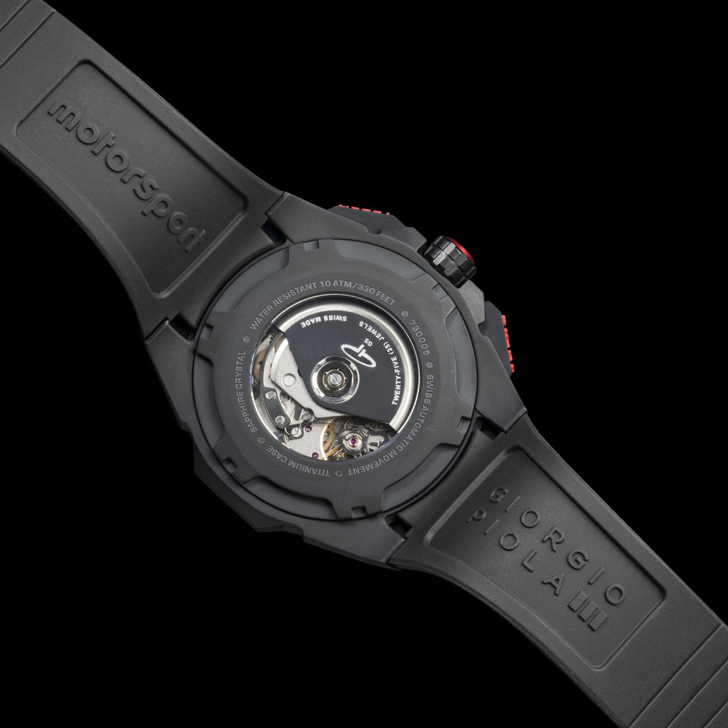 G5 Delta - Black Automatic Titanium Swiss Sport Chrono Watch (Black PVD Coating)