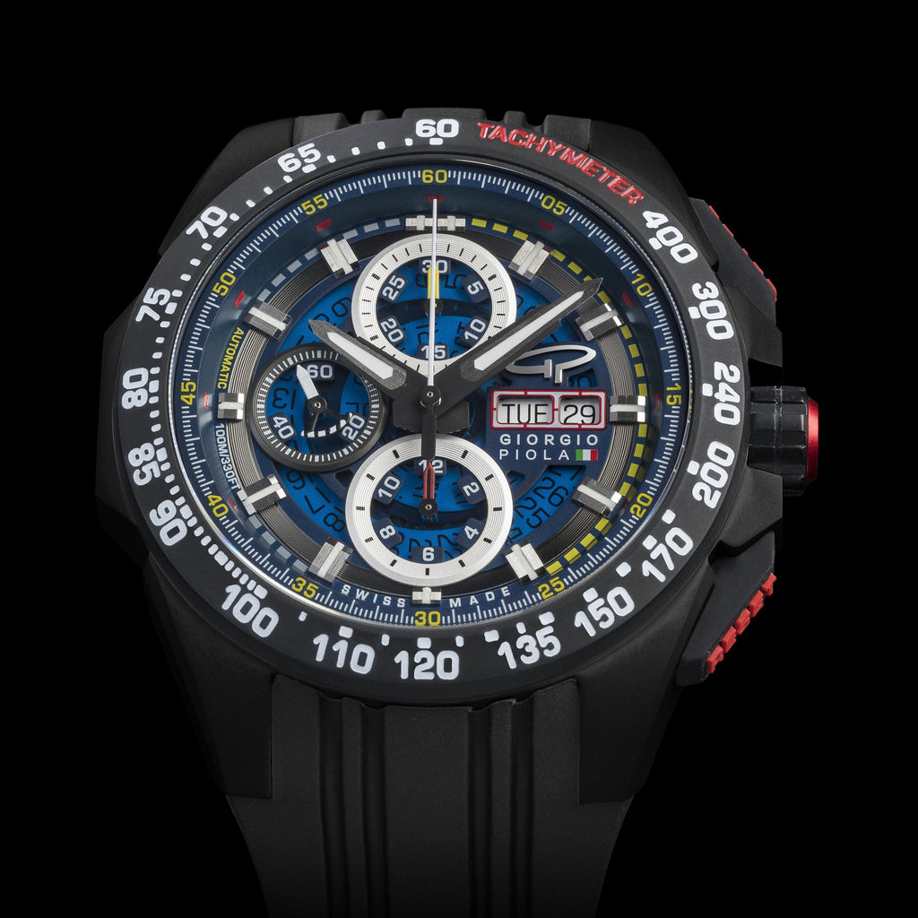 G5 Delta - Black Automatic Titanium Swiss Sport Chrono Watch (Black PVD Coating)