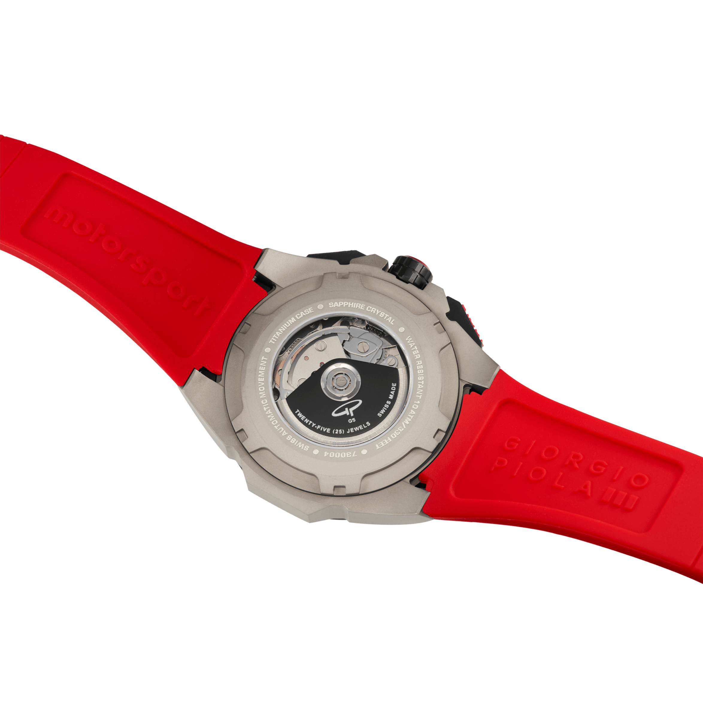 G5 Delta - Black-Red Automatic Titanium Swiss Sport Chrono Watch