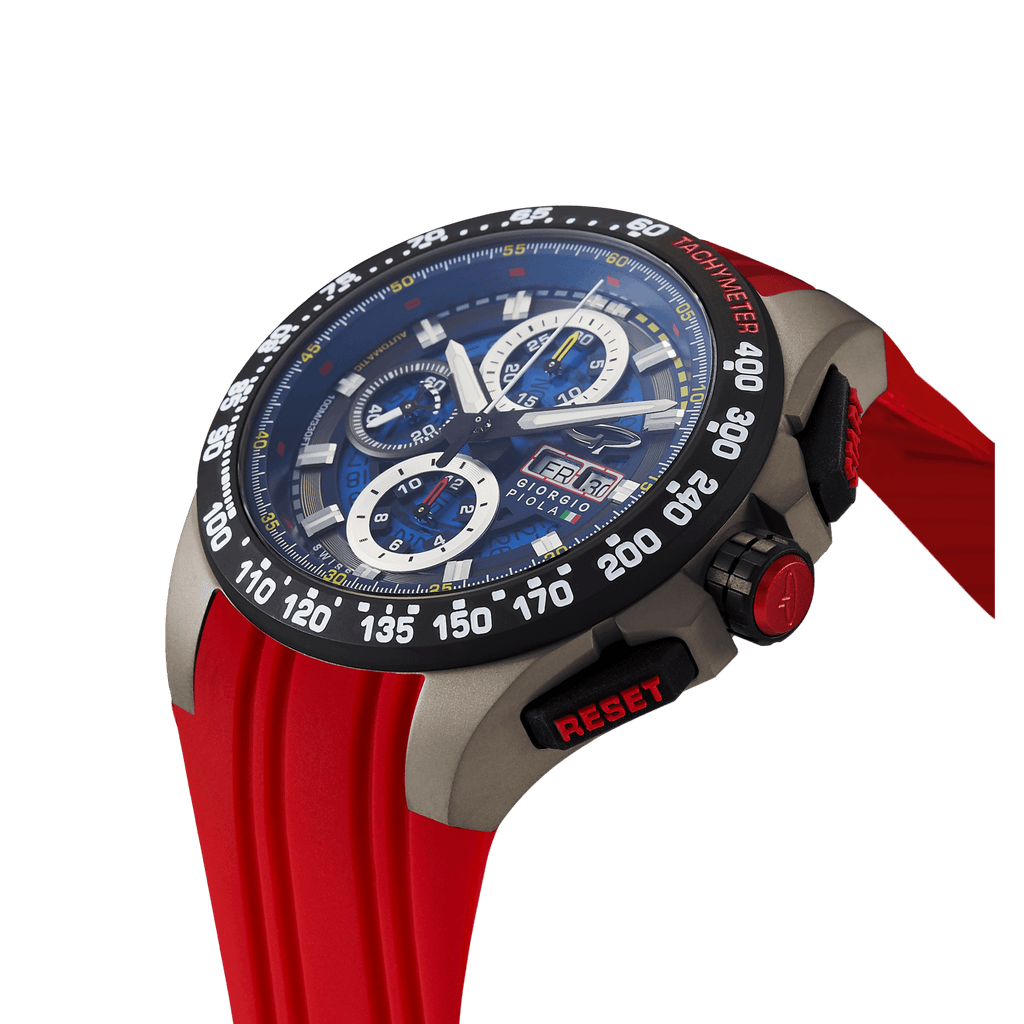 G5 Delta - Black-Red Automatic Titanium Swiss Sport Chrono Watch