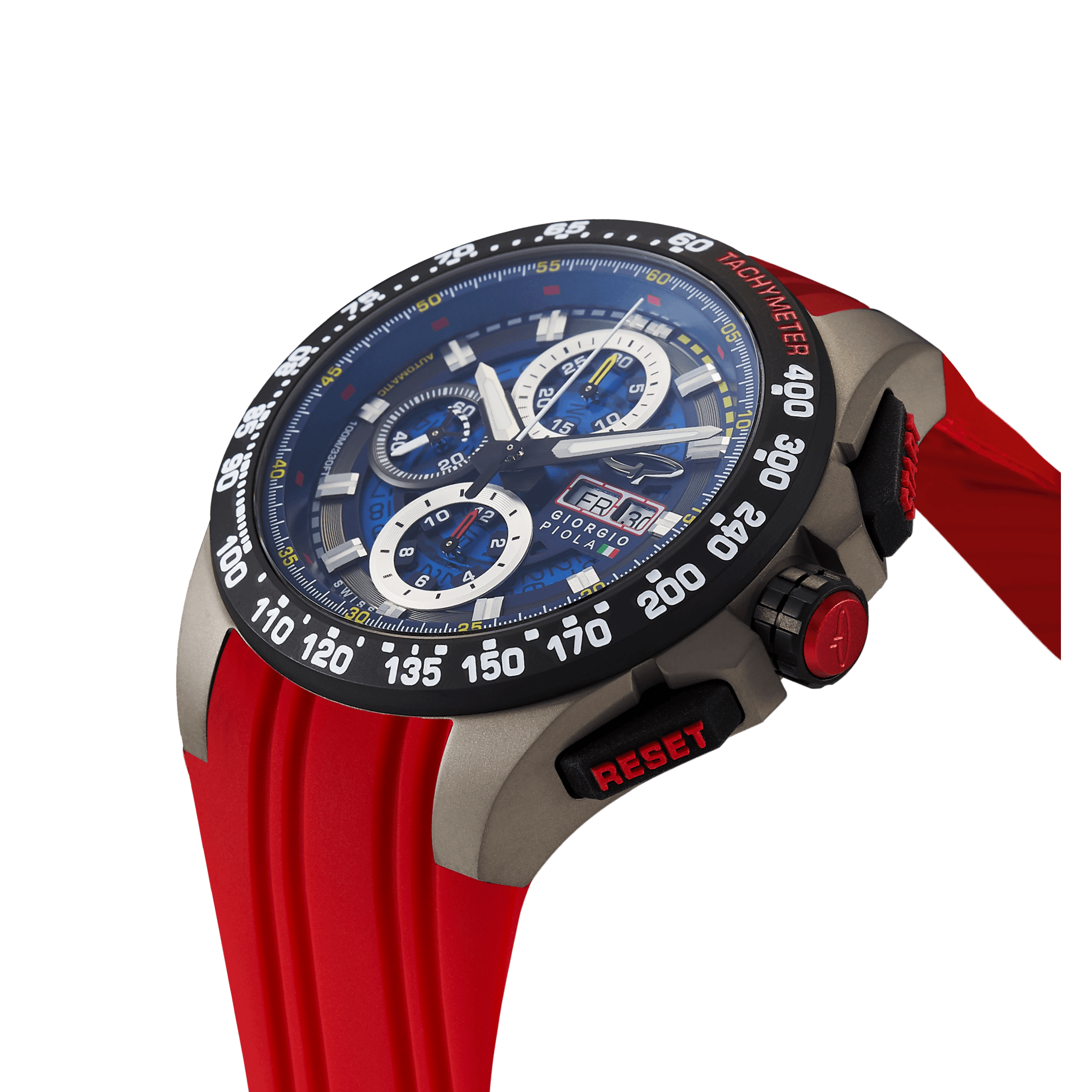 G5 Delta - Black-Red Automatic Titanium Swiss Sport Chrono Watch