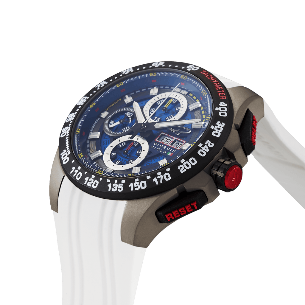 G5 Delta - Black-White Automatic Titanium Swiss Sport Chrono Watch