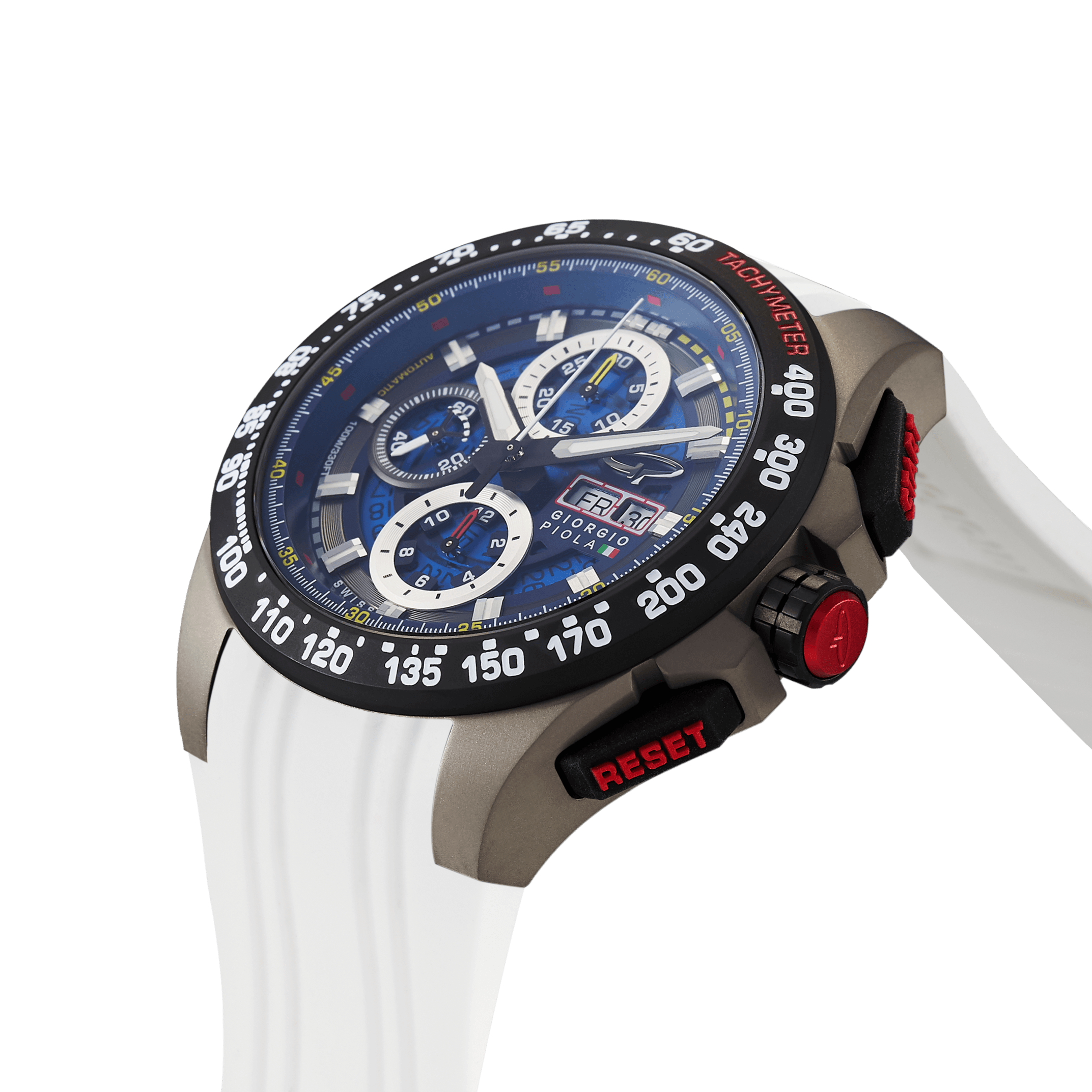 G5 Delta - Black-White Automatic Titanium Swiss Sport Chrono Watch