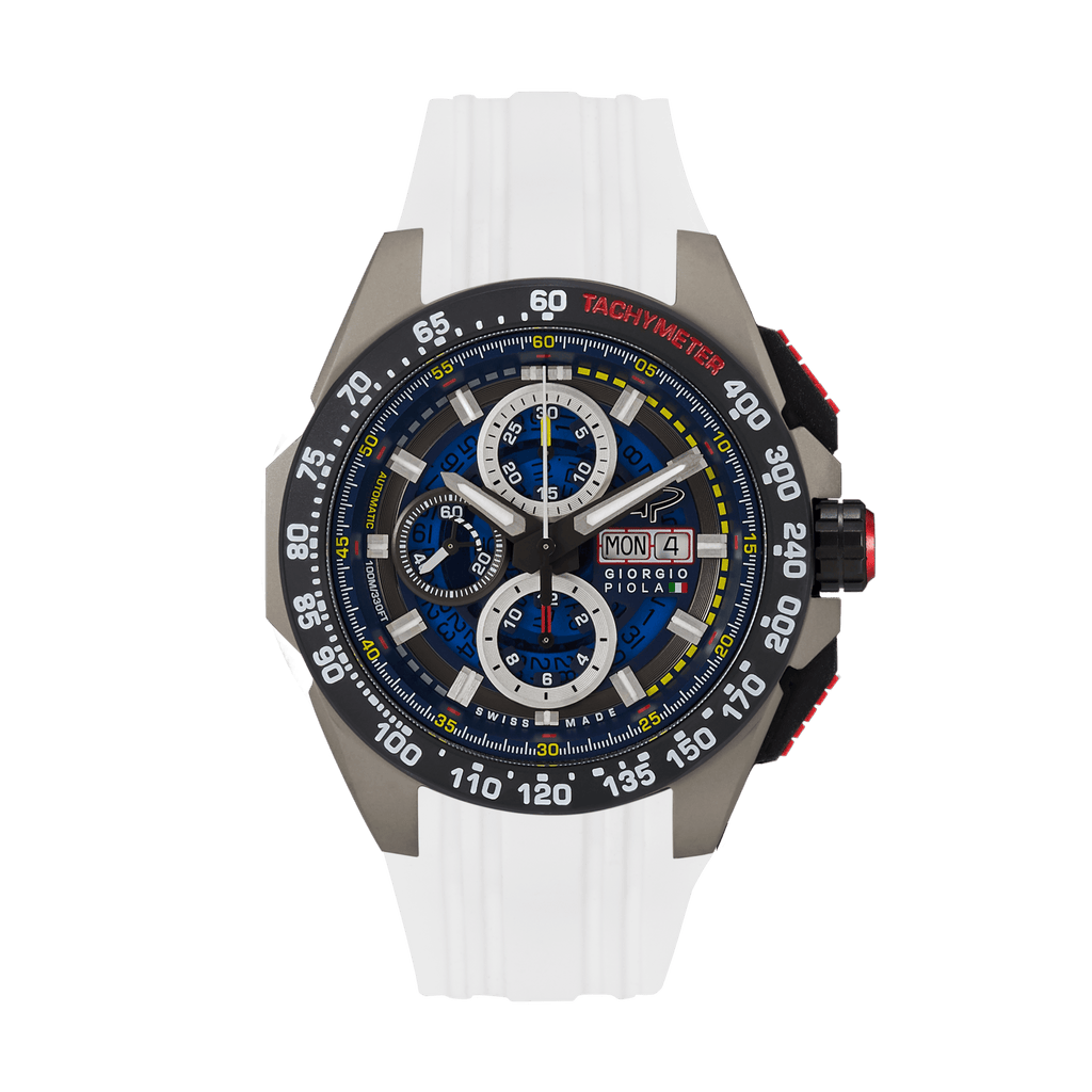 G5 Delta - Black-White Automatic Titanium Swiss Sport Chrono Watch