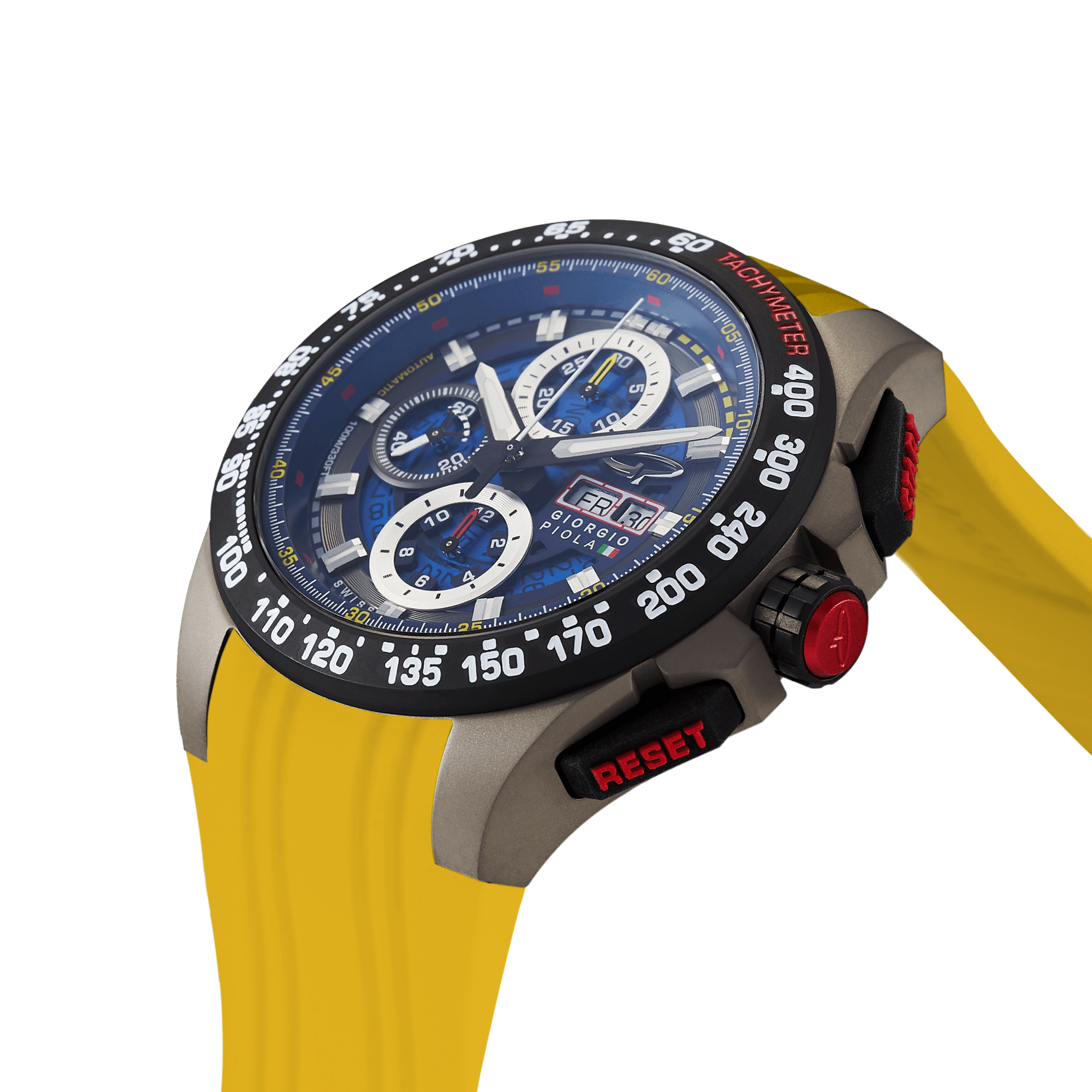 G5 Delta - Black-Yellow Automatic Titanium Swiss Sport Chrono Watch