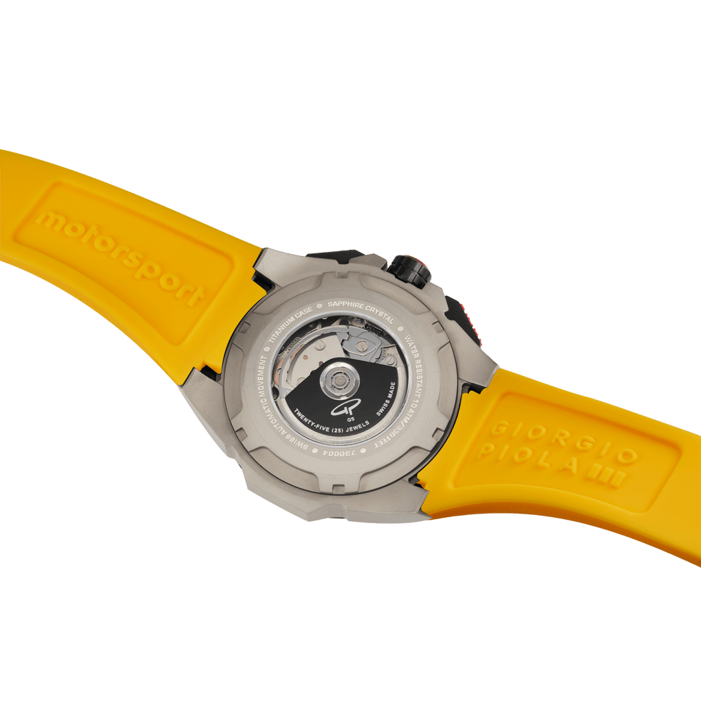 G5 Delta - Black-Yellow Automatic Titanium Swiss Sport Chrono Watch