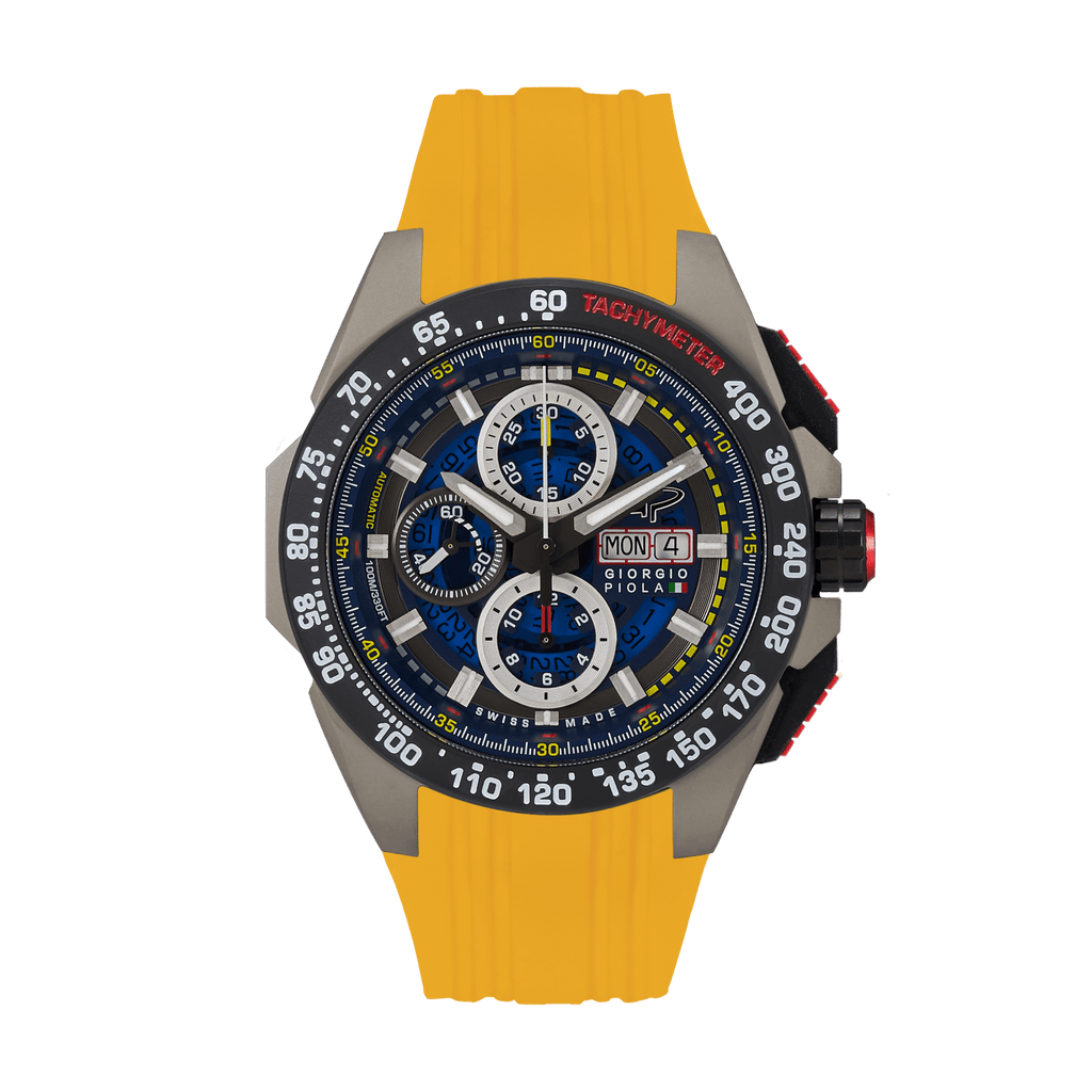 G5 Delta - Black-Yellow Automatic Titanium Swiss Sport Chrono Watch