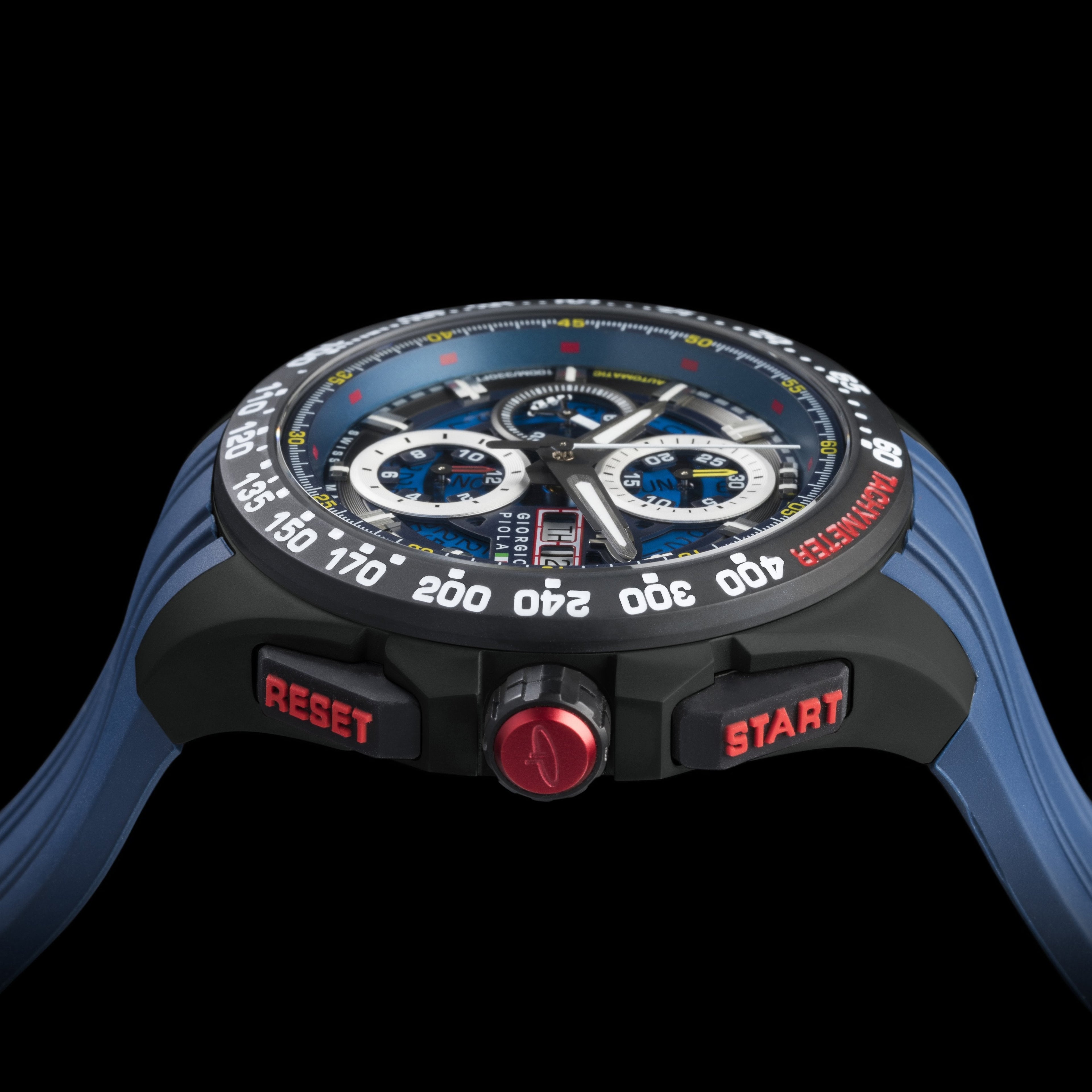 G5 Delta - Blue Automatic Titanium Swiss Sport Chrono Watch (Black PVD Coating)