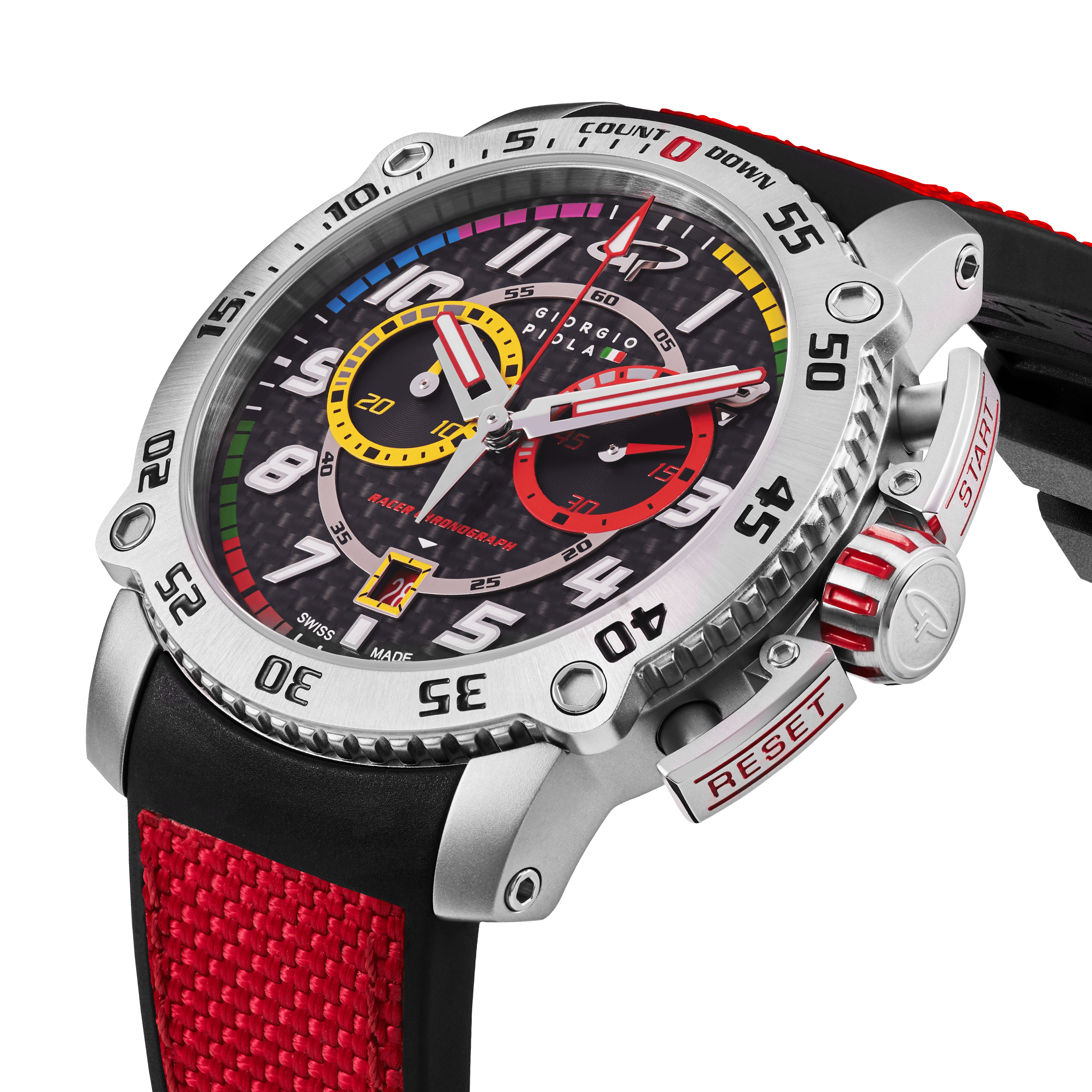 Torque - Red Stainless Steel Swiss Sport Chrono Watch