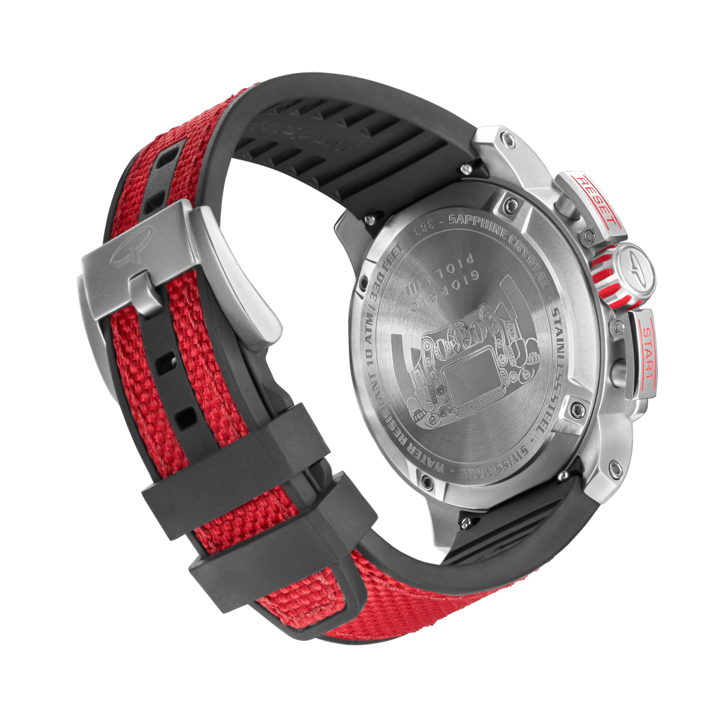 Torque - Red Stainless Steel Swiss Sport Chrono Watch