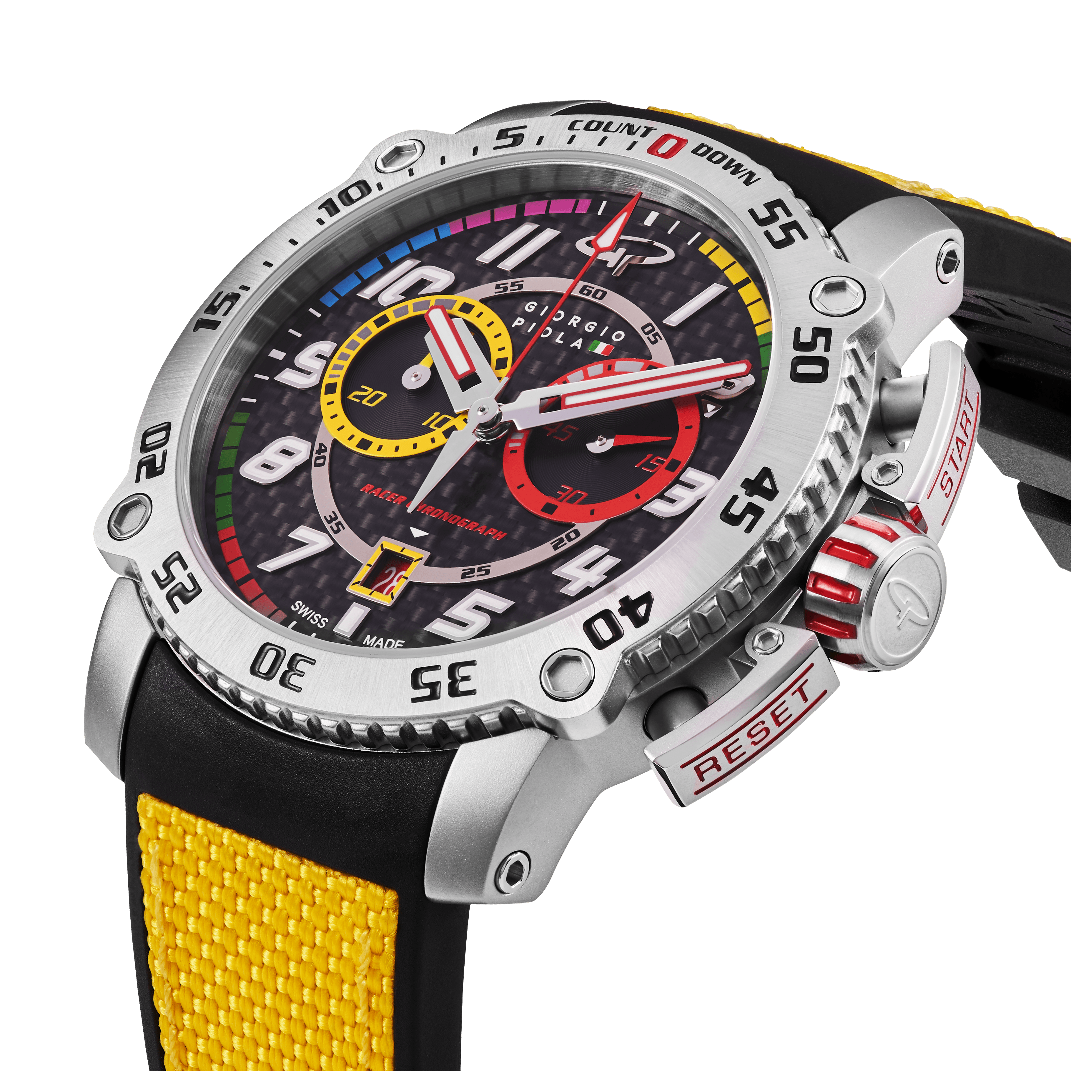 Torque - Yellow Stainless Steel Swiss Sport Chrono Watch